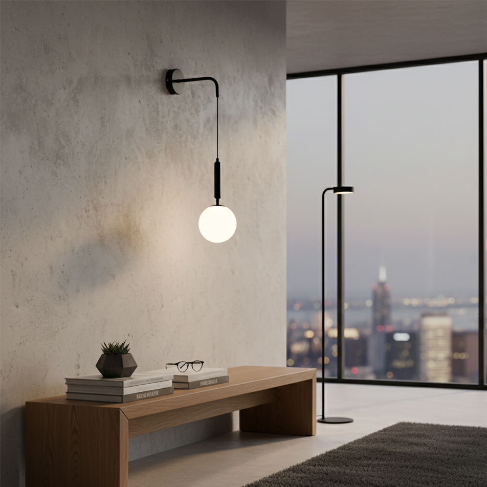 Applique murale en verre – style moderne – doré ou noir