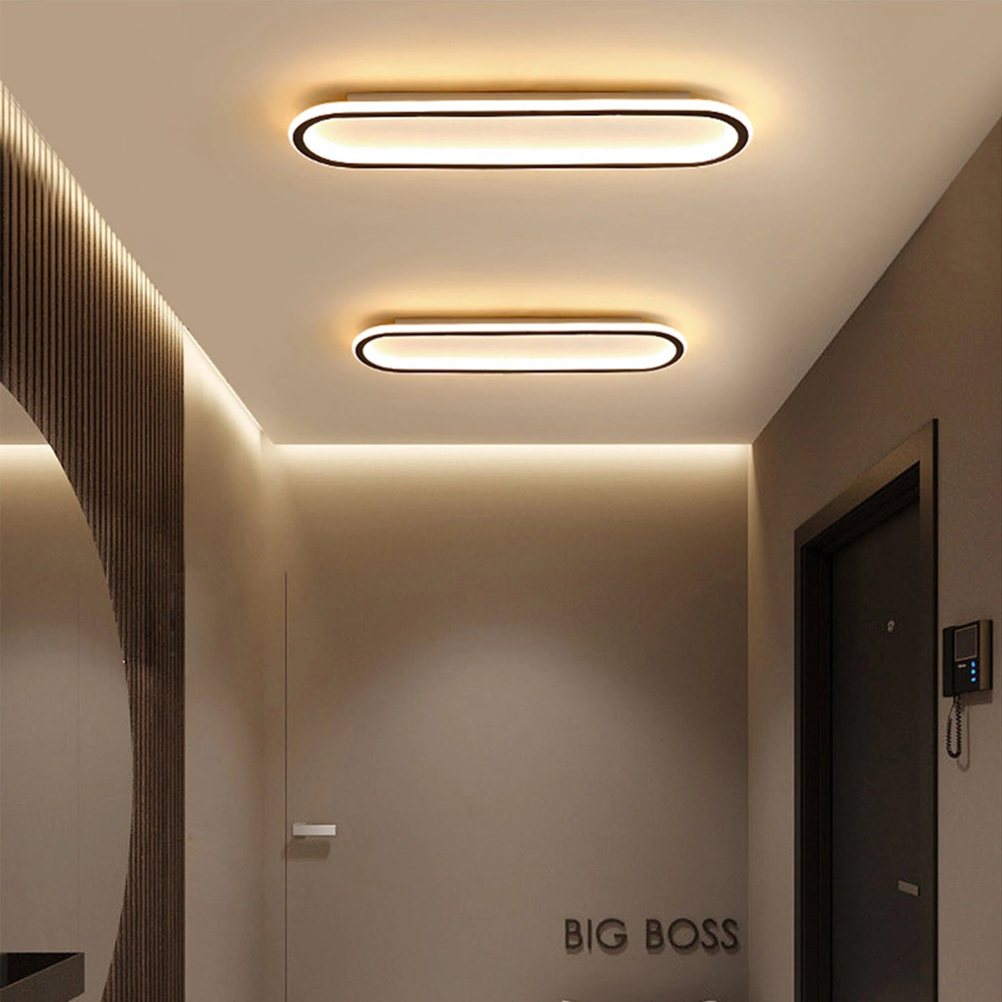 Plafonnier LED ovale – moderne noir