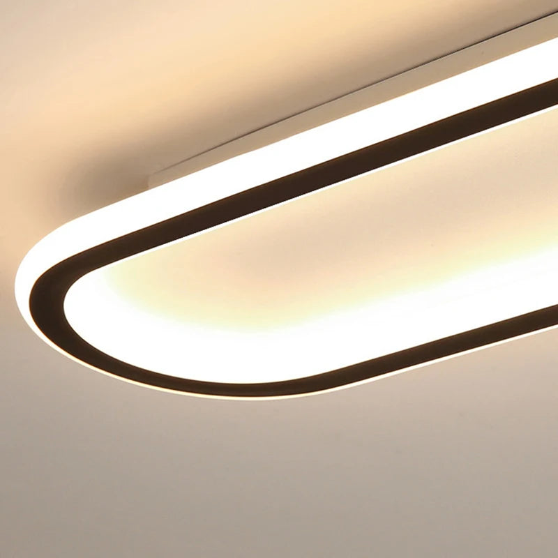 Plafonnier LED ovale – moderne noir