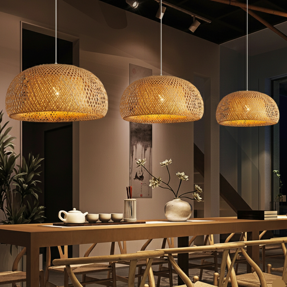 Suspension Bambou Naturel – tressage traditionnel