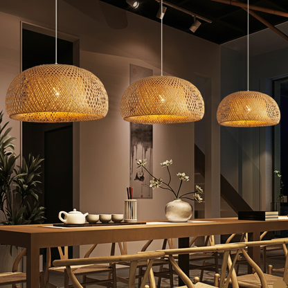 Suspension Bambou Naturel – tressage traditionnel